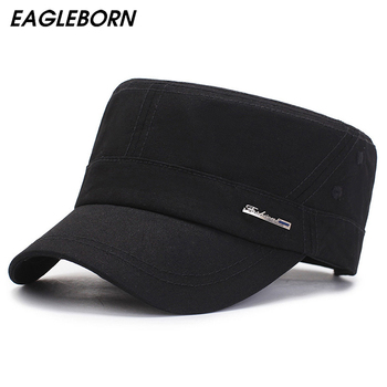 Nowy wojskowy czarny bawełniany kapelusz EAGLEBORN - męski klasyk; również dla kobiet w armii