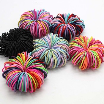 Zestaw 100 sztuk wielokolorowych gumowych lin do włosów dla dziewczynek z pierścieniami do kucyków i elastycznymi linami do włosów