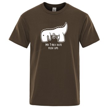 Męska koszulka z nadrukiem Rex z herbacianym motywem - śmieszny top z motywem kreskówki