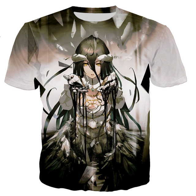 Overlord Albedo - Koszulka 3D z nadrukiem męska/kobieca Casual Harajuku Tshirt Streetwear - tanie ubrania i akcesoria