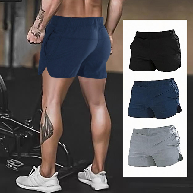 Męskie sportowe spodenki Stretch Fitness quick-dry krótkie spodnie kulturystyka bieganie koszykówka Squat - tanie ubrania i akcesoria