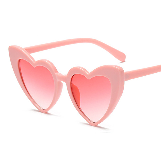 Panie okulary przeciwsłoneczne serce kształt tworzywo sztuczne marka projektant mody  miłość Ocean soczewki óculos - tanie ubrania i akcesoria