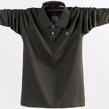 Mężczyźni koszulka Polo Business Casual 2021, solidna bawełna wysokiej jakości, jesień/zima, ciepła, długie rękawy, Plus rozmiar 6XL