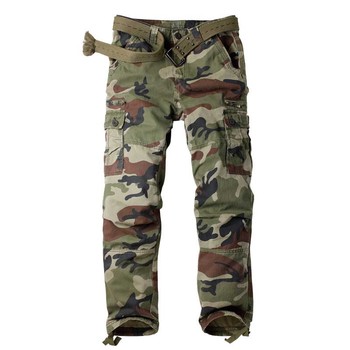 Spodnie Cargo kamuflażowe męskie - wojskowe stylizacje na co dzień, duże kieszenie, bawełniane spodnie joggery, rozmiar Plus Size