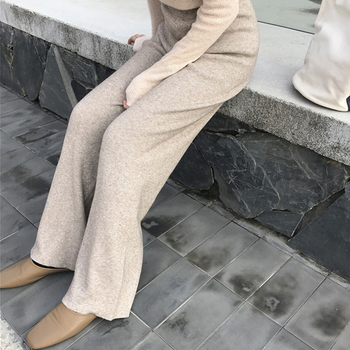 Spodnie capri damskie wełniane Y2k z wysokim stanem i stylowym miejscem