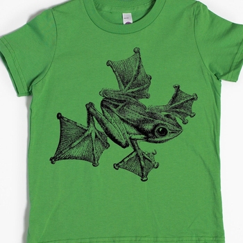 Koszulka dziecięca z grafiką szybującej żaby