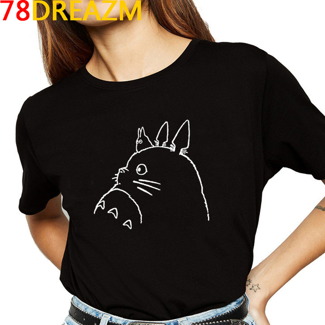 Gorące T-shirt Totoro Studio Ghibli dla kobiet - koszulka z nadrukiem Anime Hayao Miyazaki - tanie ubrania i akcesoria