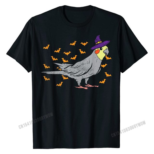 Koszulka bawełniana Halloween 2020 Cockatiel ptak kapelusz wiedźmy - nowy projekt, casual, hip hop - tanie ubrania i akcesoria