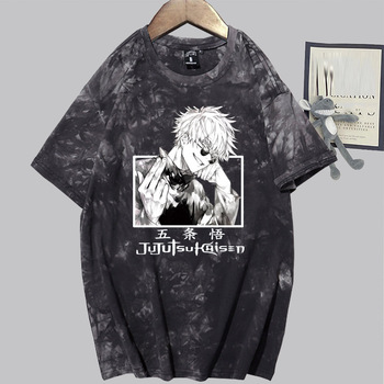 Koszulka męska Jujutsu Kaisen Satoru Gojo z krótkim rękawem O-neck casualowy barwnik