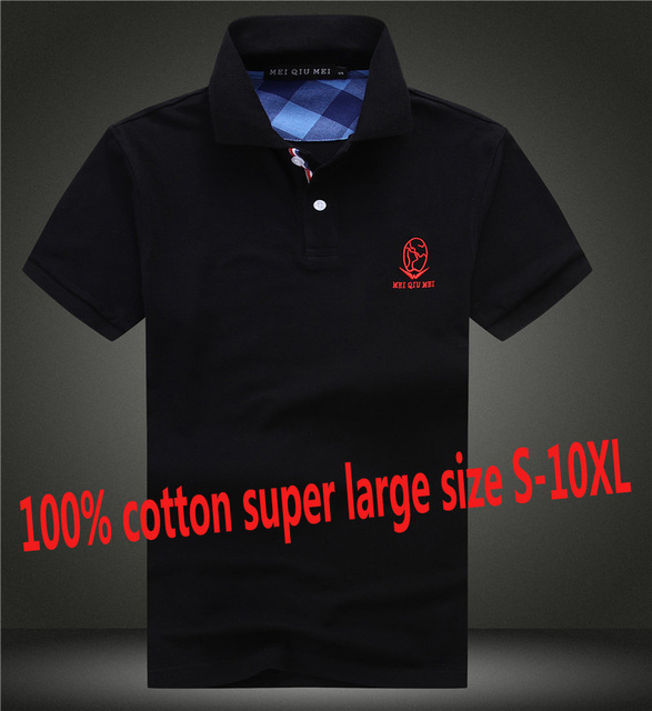 Nowa koszulka polo męska z krótkim rękawem, wysokiej jakości, Bust168cm, 100% bawełna, rozmiar S-9XL 10XL - tanie ubrania i akcesoria