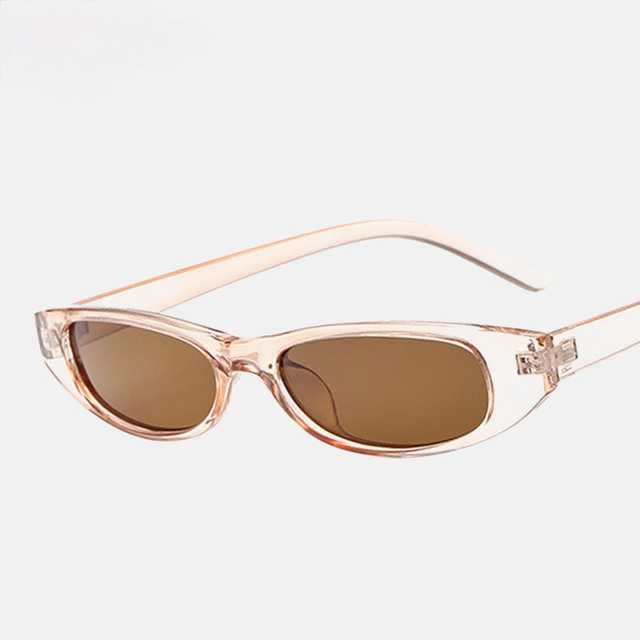 Markowe okulary przeciwsłoneczne damskie w kształcie kropli - małe, prostokątne, mała ramka, styl Cat Eye - tanie ubrania i akcesoria