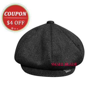 Vintage czapka mężczyzny - męski beret octagon z ostrzem - zimowa płaska czapka BLM281