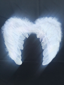 Bajkowe skrzydła anioła z piór – idealne dla dorosłych i dzieci na wieczór panieński, Halloween i inne imprezy okolicznościowe