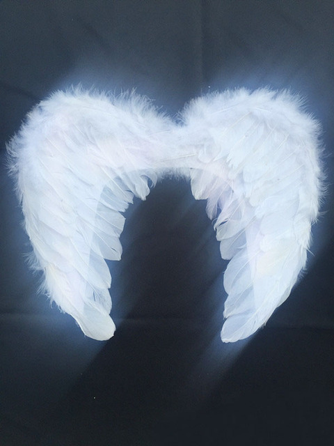 Bajkowe skrzydła anioła z piór – idealne dla dorosłych i dzieci na wieczór panieński, Halloween i inne imprezy okolicznościowe - tanie ubrania i akcesoria