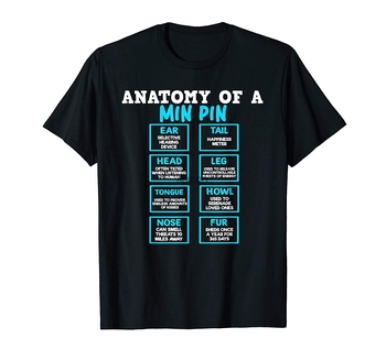 Koszulka męska Anatomia Min Pin - prezenty dla psich rodziców
