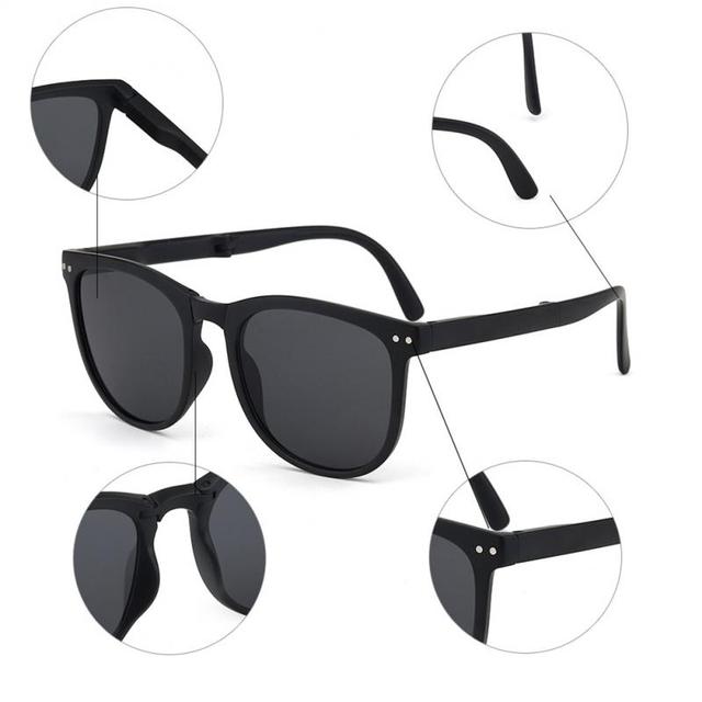 Ultralekkie składane okulary przeciwsłoneczne jazdy HD lustrzane anty-ultrafioletowe UV Retro - tanie ubrania i akcesoria