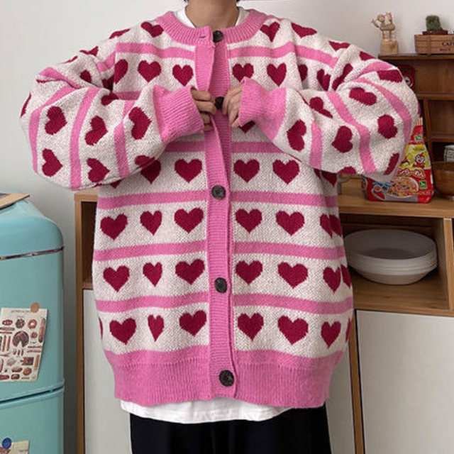 Sweter zimowy z dekoltem V, luźny i ciepły - koreański styl ulicy Harajuku, dla kobiet i mężczyzn, w modnym kroju - kolekcja 2021 - tanie ubrania i akcesoria