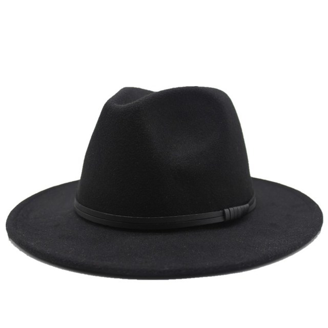 Wielofunkcyjna filcowa kowbojska czapka jazzowa z szerokim rondem - idealna ozdoba dla kobiet i mężczyzn - tanie ubrania i akcesoria