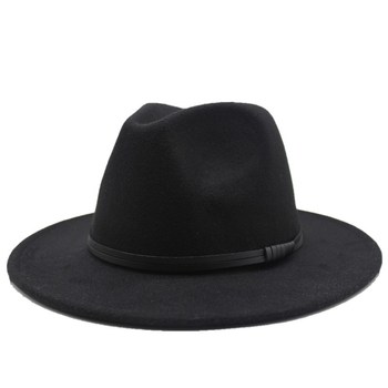 Wielofunkcyjna filcowa kowbojska czapka jazzowa z szerokim rondem - idealna ozdoba dla kobiet i mężczyzn