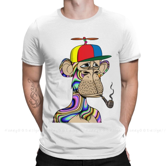 Koszulka męska z Printem z klasyczną motywem Ape Yacht Club BAYC NFT - Baumwolle Streetwear T-Shirt Hombre - tanie ubrania i akcesoria