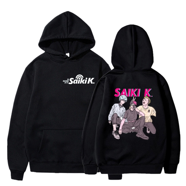 Estetyczne, graficzne bluzy z kapturem dla mężczyzn, kobiet i nastolatków w stylu Harajuku z życiem Saiki K Anime - tanie ubrania i akcesoria