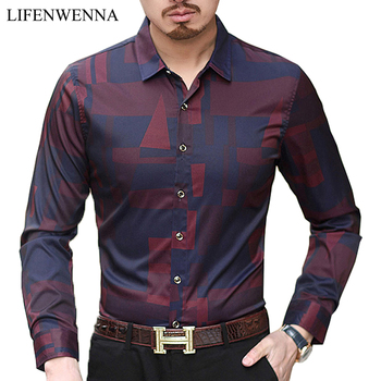 Męska koszula biznesowa na co dzień z długim rękawem marki 2019 New Arrival, wzór w kratkę, rozmiar M-7XL