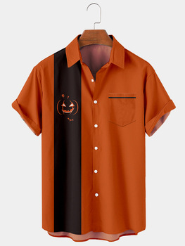 Halloween 2021 - Nowy pasek męski z szeroką nieformalną koszulą, 3D druk cyfrowy