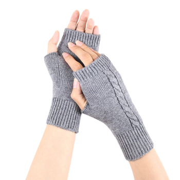 Ciepłe dzianinowe rękawiczki bez palców Sparsil z kaszmirową wełną dla kobiet