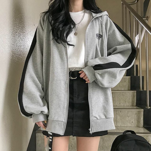 Kobieca bluza z kapturem w stylu koreańskim - jesienno-zimowa moda z długimi rękawami - Casual Harajuku, obszerna, dla studentek i dziewcząt - Streetwear - tanie ubrania i akcesoria