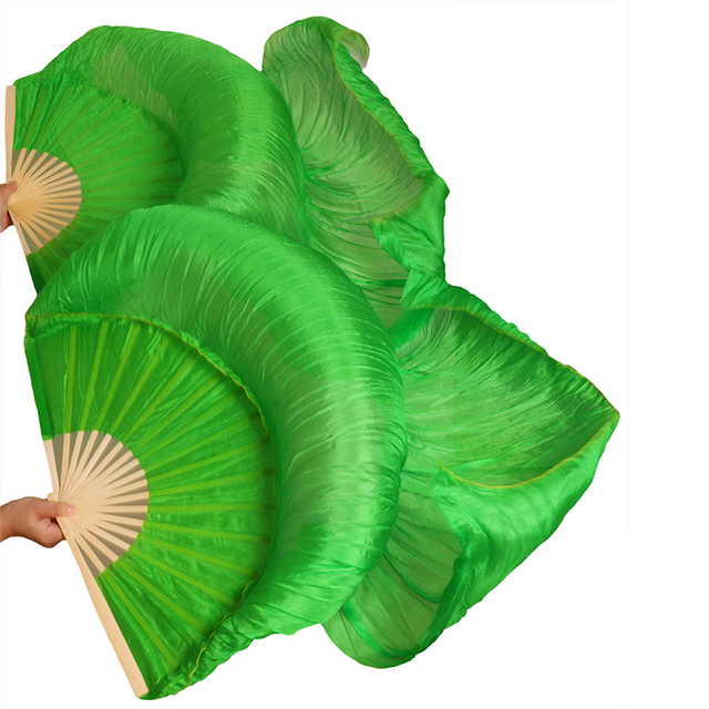 Welon taneczny wyprodukowany w Chinach z wysokiej jakości jedwabiu - kolor zielony, 5 rozmiarów - tanie ubrania i akcesoria