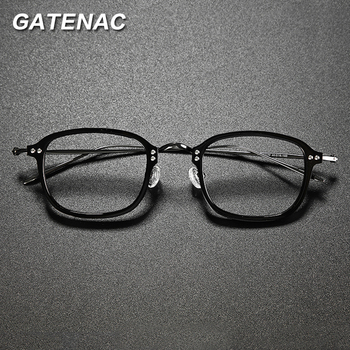 Przezroczysta ramka okularów męskich z tytanowym octanem, retro kwadratowe okulary korekcyjne dla kobiet 2021, optyczne luksusowe markowe okulary