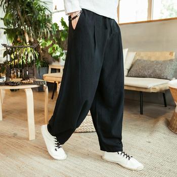 Luźne spodnie dresowe męskie w stylu Harajuku z szerokimi nogawkami do biegania