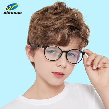Okulary TR90 dla dzieci blokujące niebieskie światło - okrągłe ramki, odblaskowe, oryginalne pudełko