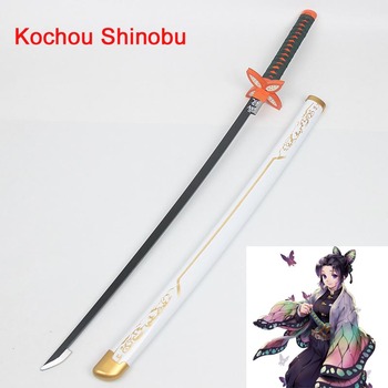 Kimono Kochou Shinobu z Demon Slayer - kostium dla kobiet w stylu cosplay z mieczem i brońmi, idealny na imprezę z okazji Halloween