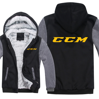 Bluza męska z logo CCM, zimowa z polarową podszewką
