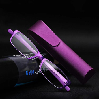 Ultralekkie okulary do czytania z filtrem anti-blu-ray, metalowa oprawka, etui, mocowanie 100-400
