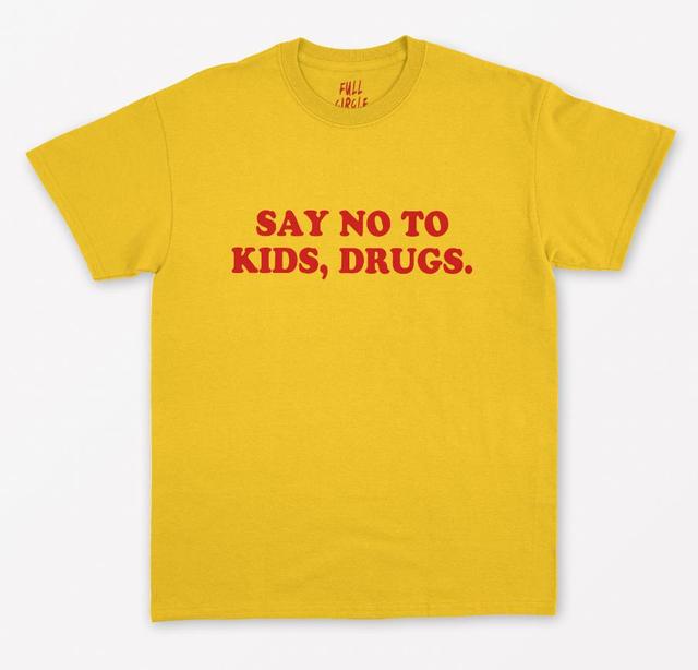 Koszulka damska z zabawnym nadrukiem Powiedz nie narkotykom w czerwonych literach - Tumblr, styl Hipster NEW-109 - tanie ubrania i akcesoria