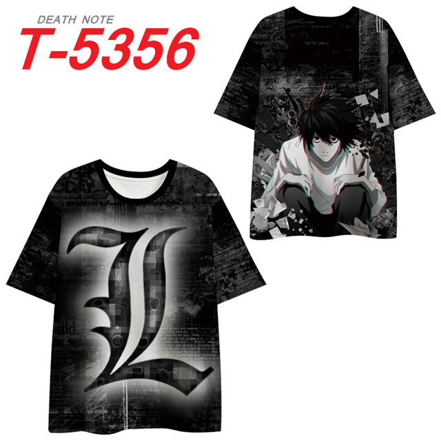 Death Note - Anime T-shirt męska/damska z krótkim rękawem - Unisex Streetwear+moda kreskówki - tanie ubrania i akcesoria