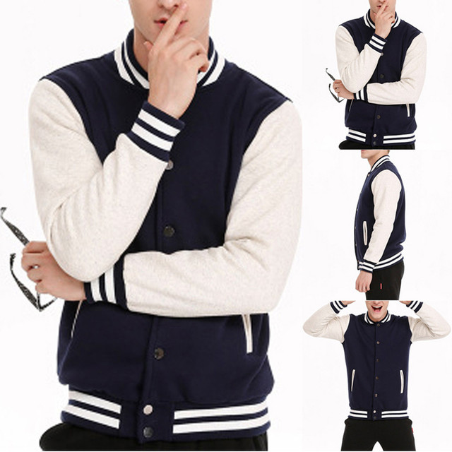 Męska kurtka sweter jesień w stylu casual, jednolity kolor, stójka, rozmiar 40 - tanie ubrania i akcesoria