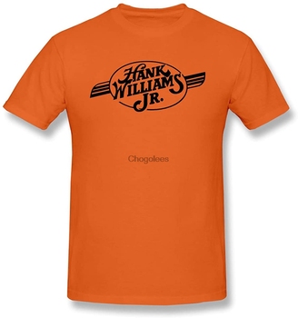 Bawełniana koszula męska z krótkimi rękawami, pomarańczowa, Tensenoood Fashion Hank Williams Jr