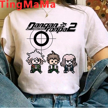 Gorąca koszulka Danganronpa z nadrukiem japońskiego Anime - Kobieta, Kawaii, Lato, Unisex - Nagito Komaeda, Ouma Kokichi