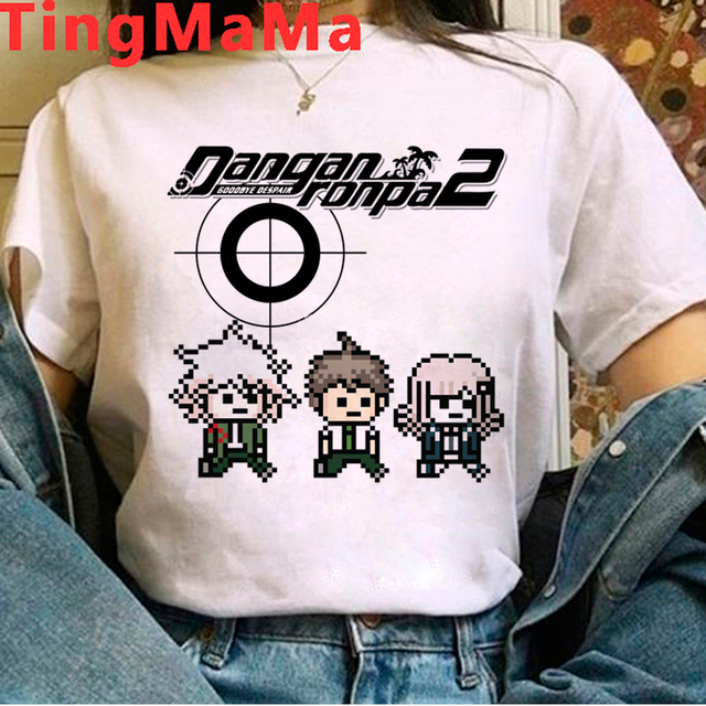 Gorąca koszulka Danganronpa z nadrukiem japońskiego Anime - Kobieta, Kawaii, Lato, Unisex - Nagito Komaeda, Ouma Kokichi - tanie ubrania i akcesoria