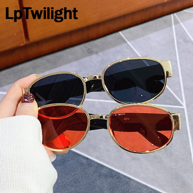 Okulary przeciwsłoneczne damskie LPTwilight moda - małe owalne, vintage, marki Retro Punk, luksusowe - tanie ubrania i akcesoria