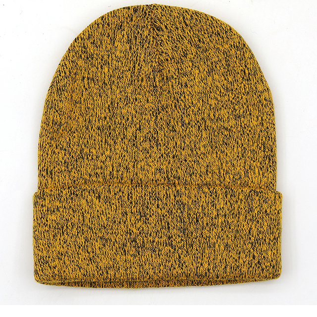 Solidna wełniana czapka beanie zimowa robiona na drutach dla kobiet i mężczyzn - tanie ubrania i akcesoria