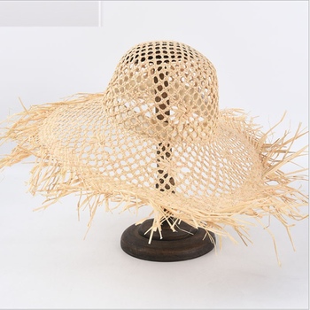 Słomkowy kapelusz Unisex z dużym rondem - ręcznie robiony, doskonały na lato, idealny na plażę