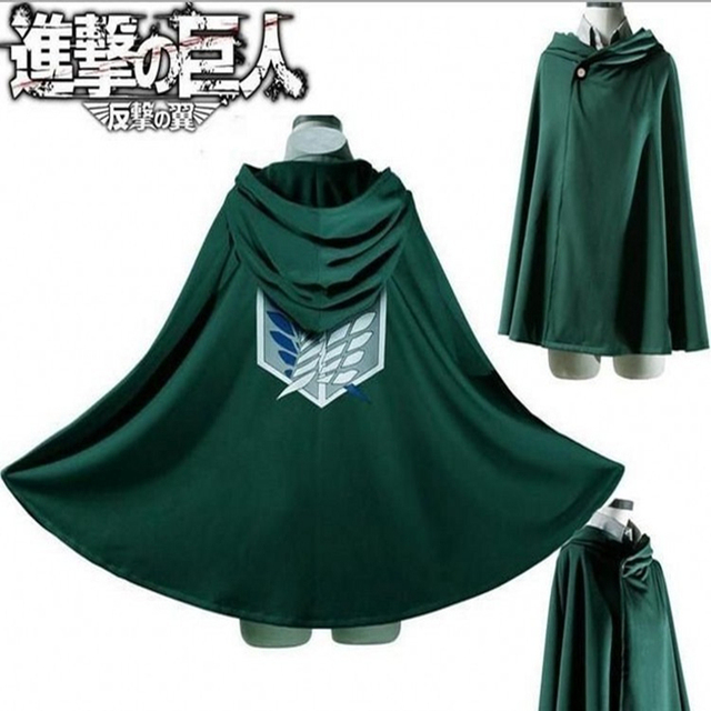 Kostium Atak na tytana - Zielony płaszcz Mikasa - Anime Cosplay Shingeki No Kyojin Legion Skautów - Czarny naszyjnik - tanie ubrania i akcesoria