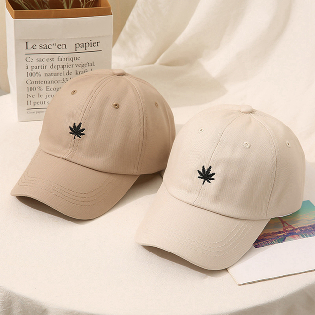 Regulowana czapka hip-hopowa z liściem klonu dla mężczyzn i kobiet - lato na zewnątrz - tanie ubrania i akcesoria