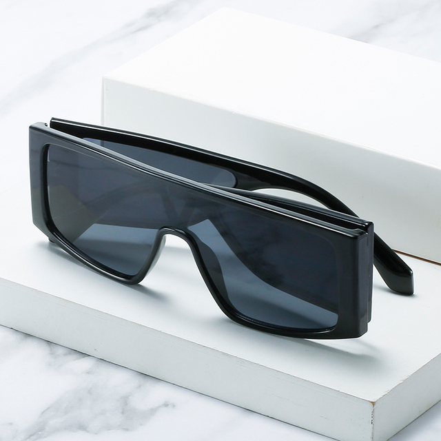 Duże, kwadratowe okulary przeciwsłoneczne Cyberpunk z czterema soczewkami dla mężczyzn i kobiet - tanie ubrania i akcesoria