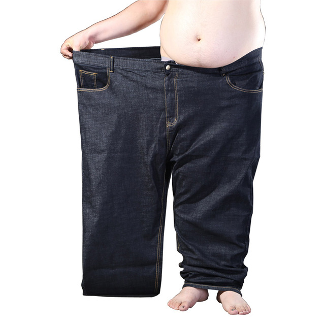 Duże męskie dżinsy plus size o rozmiarze 200KG, 14XL, 11XL, 12XL, 15XL, prosta linia, czarne, na jesień i zimę - rozmiary 50, 54, 56, 60 - tanie ubrania i akcesoria