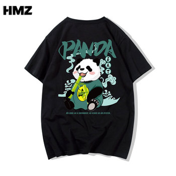 Mężczyźni T-shirt Tee Streetwear HMZ z nadrukiem pandy w stylu Harajuku – lato 2022